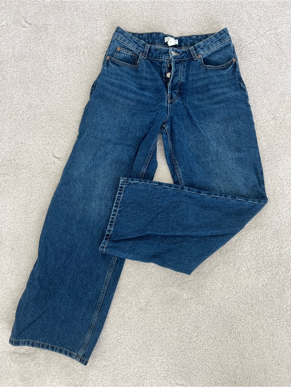H&M Dark Blue Straight-Leg Jeans